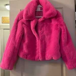 SO Hot Pink Faux Fur Coat BNWT Size M